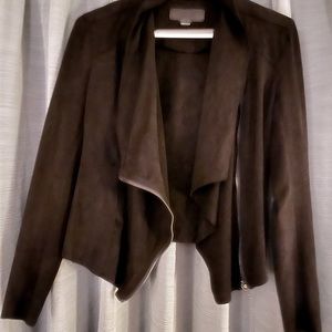 Blank NYC Black crop suede jacket
